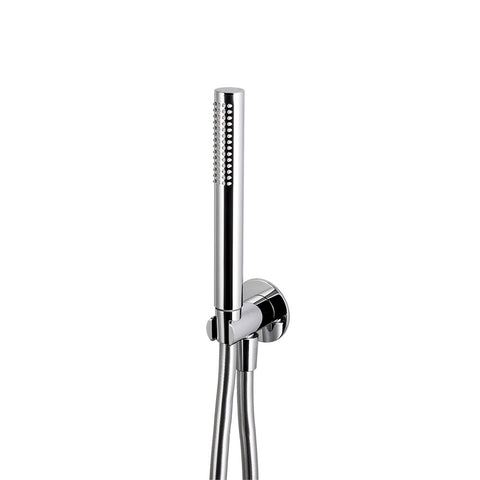 SET DOCCIA COMPLETO CON SUPPORTO E PRESA ACQUA FISSO CROMO LUCIDO