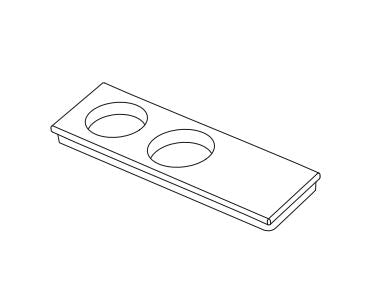 PORTA BICCHIERE O DISPENCER IN SOLID SURFACE CON 2 FORI BIANCO MATT
