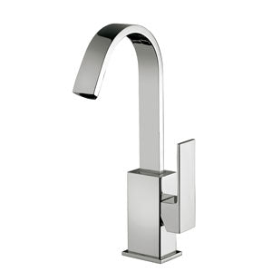MISCELATORE LAVABO GIREVOLE T/C CANNA PIATTA EFFE CROMO