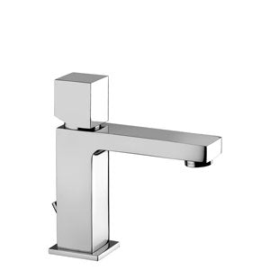 MISCELATORE LAVABO T/C CON LEVA CUBO SENZA PERNO ELLE CROMO