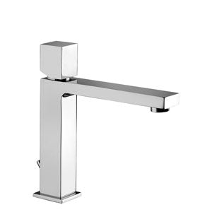 MISCELATORE LAVABO T/C PROLUNGATO MEDIO CON LEVA CUBO SENZA PERNO ELLE CROMO