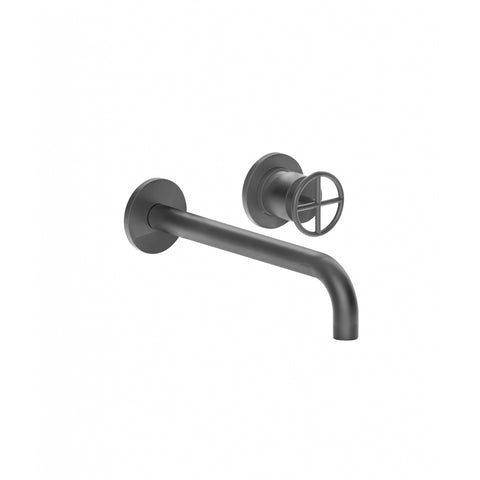 FONTANE BIANCHE MISCELATORE LAVABO DA PARETE FINITURA MATT GUN METAL PVD 