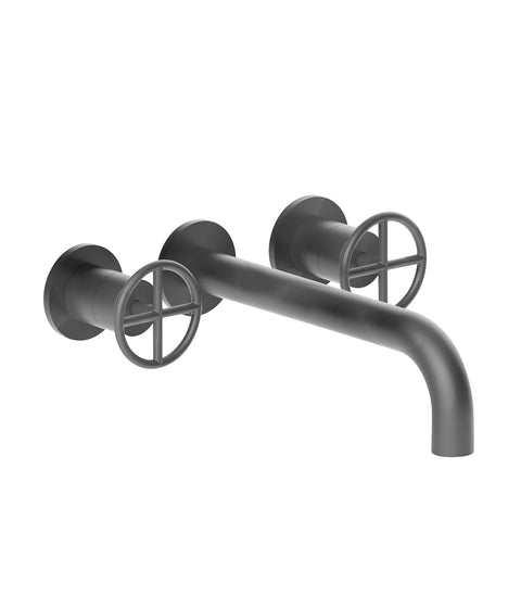 FONTANE BIANCHE GRUPPO LAVABO DA PARETE MATT GUN METAL PVD PARTE ESTERNA 