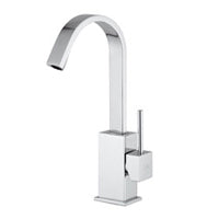 MISCELATORE LAVABO GIREVOLE SCARICO AUTOMATICO 1'1/4 CON PIATTA LEVA ASTA LEVEL CROMO