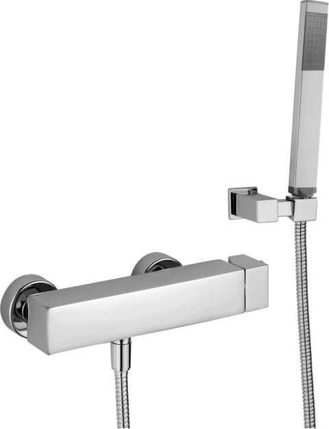 MISCELATORE DOCCIA ESTERNO 1/2' LEVA ASTA LEVEL STEEL LOOKING