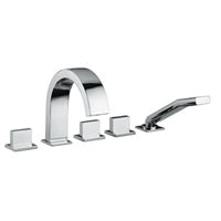 Batteria Bordo Vasca 5 Fori Con Bocca Erogazione Level