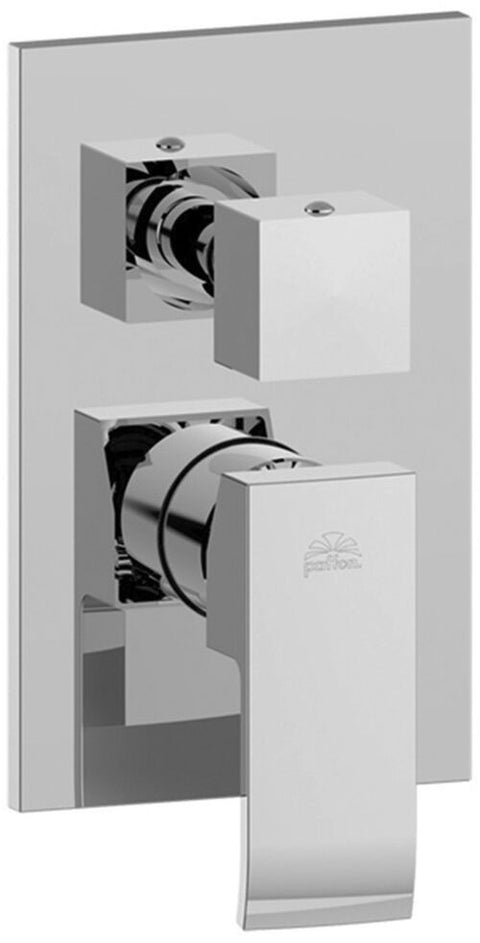 MISCELATORE INCASSO CON DEVIATORE CON 3 USCITE PIASTRA METALLO LEVA STANDARD LEVEL STEEL LOOKING