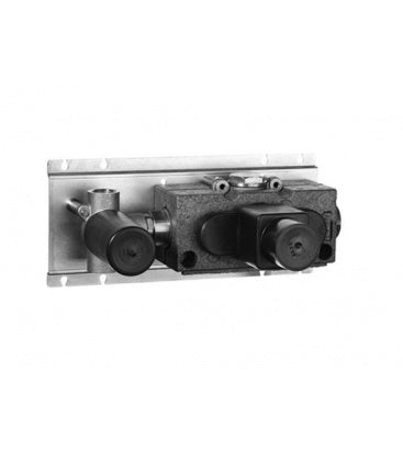 FONTANE BIANCHE MISCELATORE TERMOSTATICO DOCCIA INCASSO 2 USCITE MATT GUN METAL PVD PARTE INCASSO 