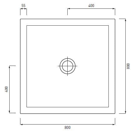 SESSANTA PIATTO DOCCIA QUADRATO 80X80 H6 BASALTO