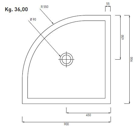 SESSANTA PIATTO DOCCIA CIRCOLARE 90 H6 MUSCHIO