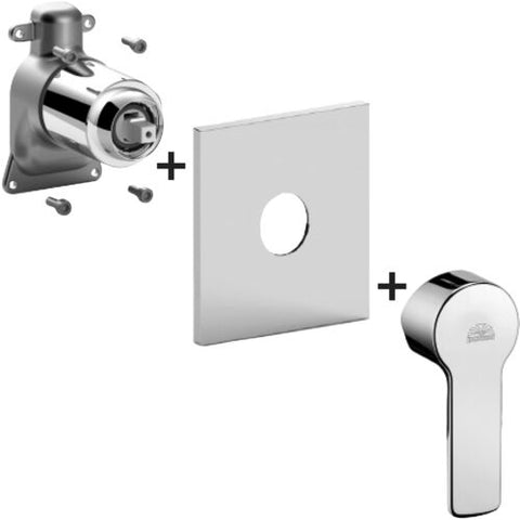 Set Esterno Mix Incasso Doccia 1 Uscita Piastra Abs Red