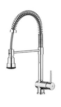 MISCELATORE CUCINA PROFESSIONAL DOCCIA CILINDRICA REGOLATORE CON VALVOLA STICK STEEL LOOKING