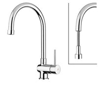 MISCELATORE LAVELLO DOCCETTA ESTRAIBILE STICK STEEL LOOKING