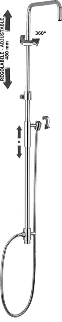 Colonna Regolabile Master Plus con Dev Senza Doccia Senza Soffione Con Flx Ottone Senza Mix