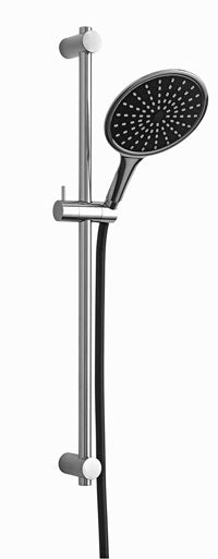Saliscendi Odeon asta Majorca D20 5 L73cm Doccia Odeon Monogetto flxpvc Nero Con Calotte Cromate