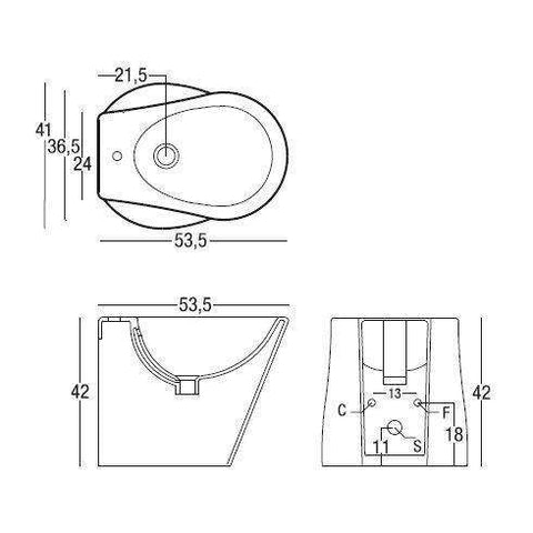 004 150 003 PILLOW BIDET 53,5x41 BIANCO MATT NIC-Archigo.it