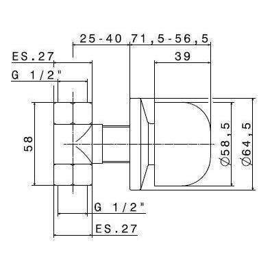 112.31.028 RUBINETTO ARRESTO COMPLETO ø1/2"FF CROMO SPAZZOLATO 2PZ NEWFORM-Archigo.it
