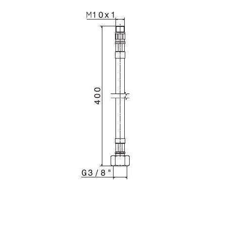 14540.00.000 FLESSIBILE ALIMENTAZIONE ø3/8"F M10x1 X MONOCOMANDO 2PZ NEWFORM-Archigo.it