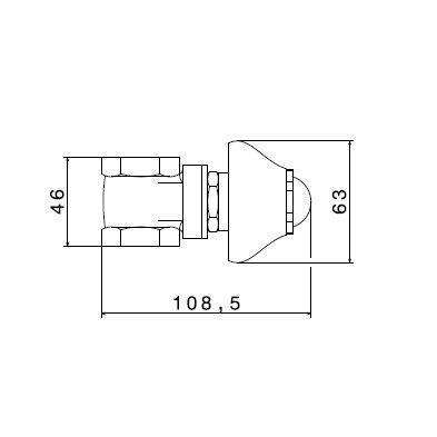 1571.21.018 RUBINETTO SARACINESCA CAPPUCCIO ø1/2"F CROMO 2PZ NEWFORM-Archigo.it
