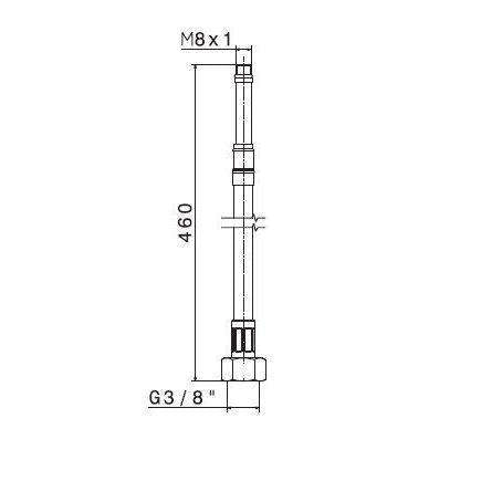 18057.00.000 FLESSIBILE ALIMENTAZIONE ø3/8"F M8x1 X MONOCOMANDO 2PZ NEWFORM-Archigo.it