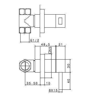19784.02.014 RUBINETTO ARRESTO FORMA BIANCO OPACO/CROMO NEWFORM-Archigo.it