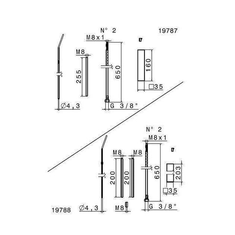 19787.02.014 SET FIX PROLUNGA FORMA DA 160MM BIANCO OPACO/CROMO NEWFORM-Archigo.it