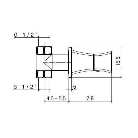 22075.21.018 CLASS-X RUBINETTO ARRESTO INCASSO CROMO NEWFORM-Archigo.it