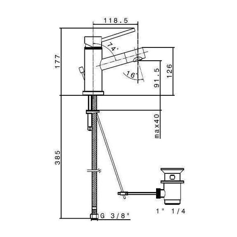 2210.21.018 X-TREND MISCELATORE MONOCOMANDO LAVABO CROMO NEWFORM-Archigo.it