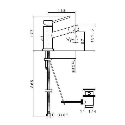 2211.21.018 X-TREND MISCELATORE MONOCOMANDO LAVABO CROMO NEWFORM-Archigo.it