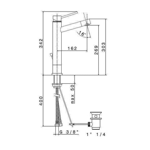 2214.21.018 X-TREND MISCELATORE MONOCOMANDO LAVABO CROMO NEWFORM-Archigo.it