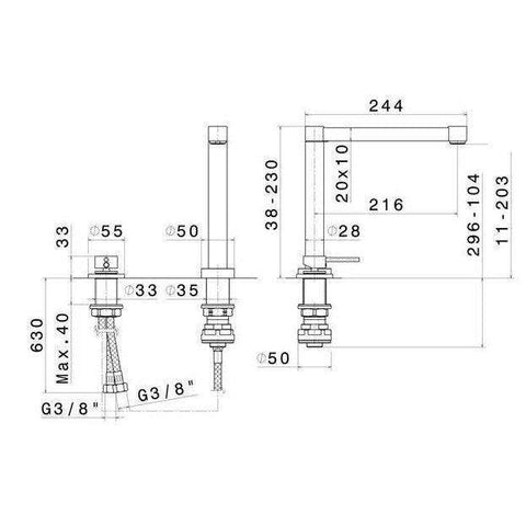 2439.21.018 X-TREND MISCELATORE MONOCOMANDO LAVELLO 2F CROMO NEWFORM-Archigo.it