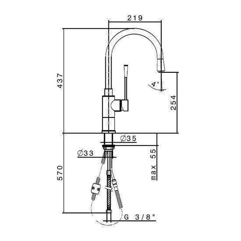 2452.31.028 X-TREND MISCELATORE LAVELLO H.437 CROMO SPAZZOLATO NEWFORM-Archigo.it