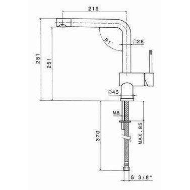 3100.31.028 MOONY MISCELATORE MONOCOMANDO LAVELLO CROMO SPAZZOLATO NEWFORM-Archigo.it