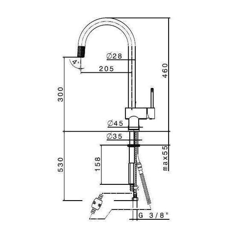 3125.31.028 MOONY MISCELATORE MONOCOMANDO LAVELLO CROMO SPAZZOLATO NEWFORM-Archigo.it