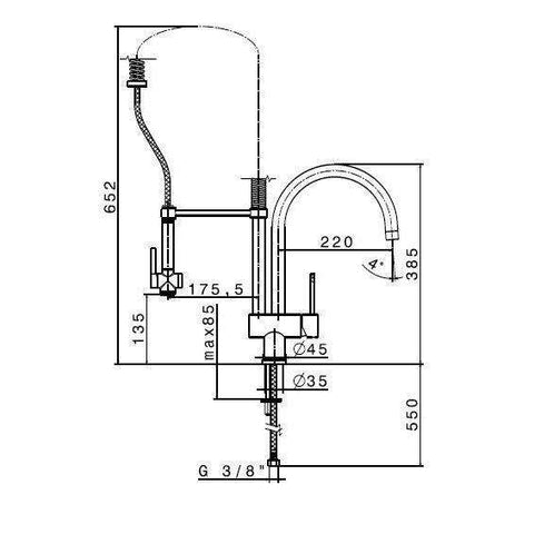 3155.92.106 MOONY MISCELATORE MONOCOMANDO LAVELLO CROMO SATINATO/CROMO NEWFORM-Archigo.it