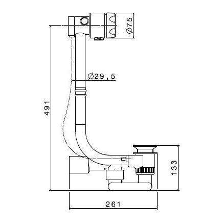 379.61.020 COLONNA VASCA C/EROGATORE + SCARICO AUTOMATICO ORO LUCIDO NEWFORM-Archigo.it