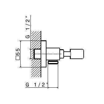 4098.02.093 SUPPORTO FISSO PARETE + PRESA ACQUA NERO OPACO/CROMO NEWFORM-Archigo.it