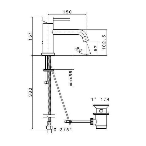 4211.21.018 XT MISCELATORE MONOCOMANDO LAVABO CROMO NEWFORM-Archigo.it