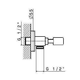 4298.21.018 SUPPORTO FISSO C/PRESA ACQUA CROMO NEWFORM-Archigo.it