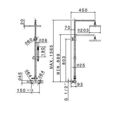 476.21.018 HEAD SHOWERS MISCELATORETERMOSTATICO + COLONNA DOCCIA CROMO NEWFORM-Archigo.it