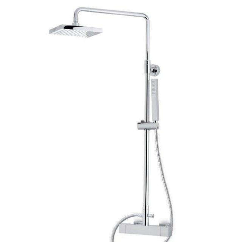 477.31.028 HEAD SHOWERS MISCELATORETERMOSTATICO + COLONNA DOCCIA CROMO SPAZZOLATO NEWFORM-Archigo.it