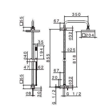 486.61.020 COLONNA DOCCIA + DEVIATORE ORO LUCIDO NEWFORM-Archigo.it