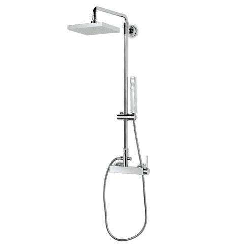 61152.31.028 HEAD SHOWERS MISCELATORE + COLONNA DOCCIA CROMO SPAZZOLATO NEWFORM-Archigo.it