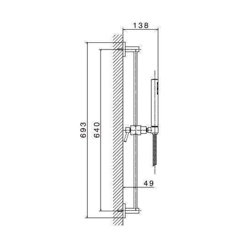 61856.21.018 ASTA SALISCENDI COMPLETA CROMO NEWFORM-Archigo.it