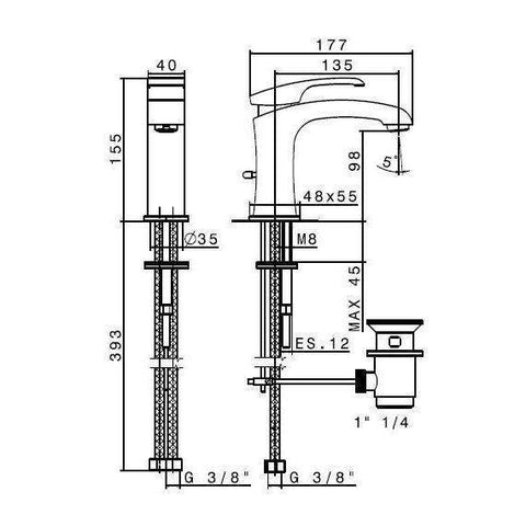 62510.21.018 X-SENSE MISCELATORE LAVABO CROMO NEWFORM-Archigo.it