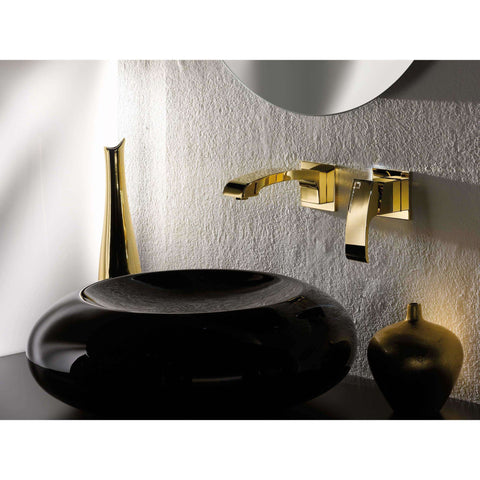 62530.64.300 X-SENSE MISCELATORE LAVABO PARETE 2F ORO LUCIDO + SWAROVSKI NEWFORM-Archigo.it