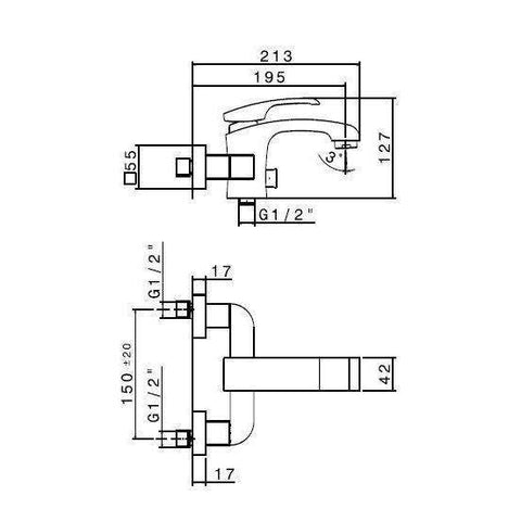 62540.54.022 X-SENSE MISCELATORE VASCA ESTERNO ORO SATINATO/LUCIDO NEWFORM-Archigo.it