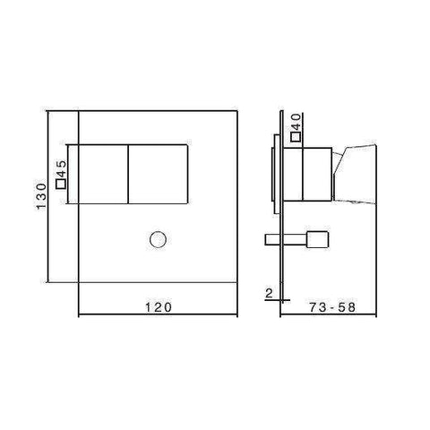62670E.31.028 CLASS-X PARTE ESTERNA MISCELATORE VASCA INCASSO CROMO SPAZZOLATO NEWFORM-Archigo.it