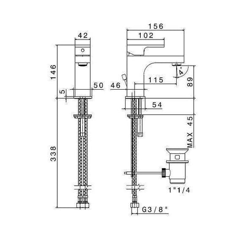 64010.21.018 X-LIGHT MISCELATORE MONOCOMANDO LAVABO CROMO NEWFORM-Archigo.it