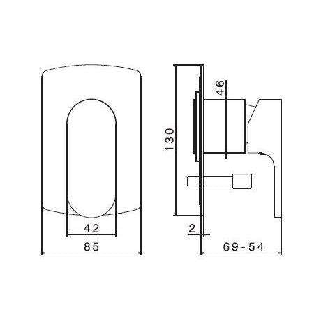 64070E.21.018 X-LIGHT PARTE ESTERNA MISCELATORE VASCA INCASSO CROMO NEWFORM-Archigo.it